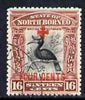 North Borneo 1918 Red Cross surcharge 16c + 4c Hornbill fine cds used, SG 244
