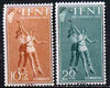 Ifni 1958 Basketball set of 2 values from Child Welfare Fund set, SG 143 & 145*
