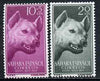 Spanish Sahara 1957 Head of Hyena set of 2 from Colonial Stamp Day set, SG 139 & 141 unmounted mint*