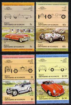 St Vincent - Bequia 1984 Cars #1 (Leaders of the World) set of 8 unmounted mint