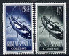Spanish Guinea 1953 Longhorn Beetle set of 2 values from Colonial Stamp Day set, SG 383 & 385 unmounted mint*