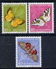 Switzerland 1957 Pro Juventute the 3 Butterfly values unmounted mint, SG J168-69 & 171*
