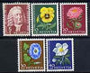 Switzerland 1958 Pro Juventute set of 5 (Flowers & Naturalist) unmounted mint SG J172-76*