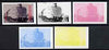 Turkmenistan 1998 World Records (120m LNER Mallard - fastest steam loco) set of 5 imperf progressive colour proofs comprising the 4 individual colours plus all 4-colour composite