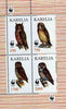 Karelia Republic 1998 WWF - Owls perf sheetlet containing complete set of 4 values unmounted mint
