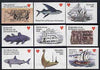 Match Box Labels - complete set of 9 'Of the Sea' (Fish & Ships) superb unused condition (Danish)