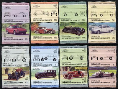 St Vincent - Union Island 1985 Cars #3 (Leaders of the World) set of 16 unmounted mint