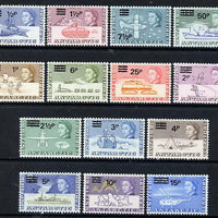 British Antarctic Territory 1971 decimal surcharged definitive set complete - 14 values unmounted mint SG 24-37
