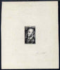 France 1951 Jules Ferry (statesman) imperf die proof in black on sunken card signed by designer, slight soiling but rare, as SG1108
