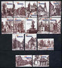 Match Box Labels - complete set of 15 Ancient Buildings superb unused condition (Rheika Match Co)