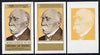 Yemen - Republic 1969 History of France 5B Georges Clemenceau set of 3 imperf progressive colour proofs comprising single colour, 2-colour & all 3 colour composites unmounted mint, as Mi 1036