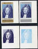 Yemen - Republic 1969 History of France 2.5B Louis XIV set of 4 imperf progressive colour proofs comprising two single colours, 3-colour & all 4 colour composites unmounted mint, as Mi 1034