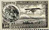 Mexico 1929 Farman F.190 (plus Eagle with Snake on Cactus) 30c black (inv wmk) unmounted mint SG 472*