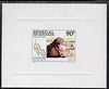 Senegal 1997 Hippo 90f from National Park set, deluxe sheet on sunken glossy card