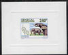 Senegal 1997 Elephants 240f from National Park set, deluxe sheet on sunken glossy card