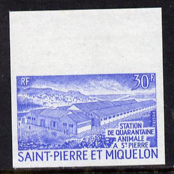 St Pierre & Miquelon 1970 Animal Quarantine 30f unmounted mint IMPERF colour trial proof (several colour combinations available but price is for ONE) as SG 485