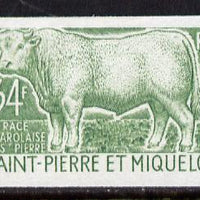 St Pierre & Miquelon 1970 Livestock Breeding 34f (Bull) IMPERF colour trial proof (several colour combinations available but price is for ONE) as SG 486 unmounted mint