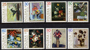 Poland 1989 Flower Paintings set of 8 unmounted mint (SG 3259-66)