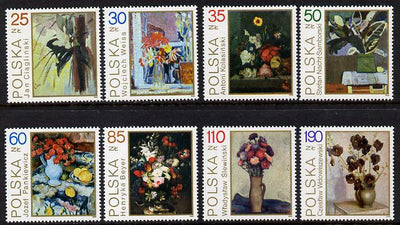 Poland 1989 Flower Paintings set of 8 unmounted mint (SG 3259-66)
