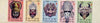 Cinderella - India 1990 se-tenant strip of 5 x 50p TB labels each showing masks unmounted mint