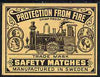 Match Box Labels -,Protection From Fire (Steam Engine) match box label (dozen outer size) Made in Sweden