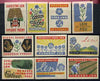 Match Box Labels -,Complete set of 10 Agriculture (Czech Plevel Skodilnu series)