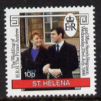 St Helena 1986 Royal Wedding 10p with wmk inverted unmounted mint, SG 486Ei