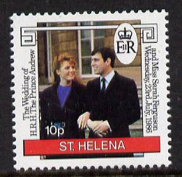 St Helena 1986 Royal Wedding 10p with wmk inverted unmounted mint, SG 486Ei