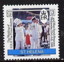 St Helena 1986 Royal Wedding 40p with wmk inverted unmounted mint (SG 487Ei)