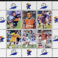 Adigey Republic 1999 France '98 Football Championships perf sheetlet containing complete set of 6 values unmounted mint