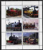 Dagestan Republic 1998 Steam Locos perf sheetlet containing complete set of 6 unmounted mint