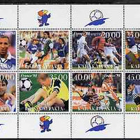 Karakalpakia Republic 1999 France '98 Football Championships perf sheetlet containing complete set of 8 values unmounted mint