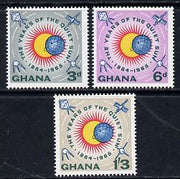 Ghana 1964 International Quiet Sun Year set of 3 in unissued colours unmounted mint (See note after SG 334)