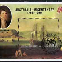 North Korea 1988 Bicentenary of Australia perf m/sheet (Cook's Resolution) cto used, SG MS N2796