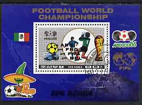 North Korea 1986 Mexico World Football Championships m/sheet opt'd with Winners, very fine cto used, SG MS N2628
