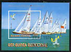 Equatorial Guinea 1978 Moscow Olympics imperf m/sheet (Sailing) very fine cto used, Mi BL 288