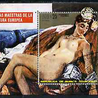 Equatorial Guinea 1973 Paintings of Nudes perf m/sheet (Delacroix) very fine cto used, Mi BL 74