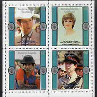 Bernera 1981 Royal Wedding perf sheetlet containing set of 4 unmounted mint
