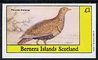 Bernera 1982 Game Birds #3 imperf,souvenir sheet (£1 value) unmounted mint
