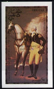 Dhufar 1976 USA Bicentenary (George Washington) imperf deluxe sheet (5r value) opt'd APOLLO II 10th Anniversary in black unmounted mint