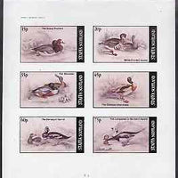 Staffa 1982 Ducks & Geese (Pochard,Shoveller, Sheildrake, etc) imperf set of 6 values (15p to 75p) unmounted mint
