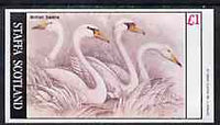 Staffa 1982 British Swans imperf,souvenir sheet (£1 value) unmounted mint