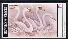 Staffa 1982 British Swans imperf,souvenir sheet (£1 value) unmounted mint