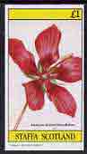 Staffa 1982 Flowers #19 (American Scarlet Rose-Mallow) imperf souvenir sheet (£1 value) unmounted mint