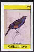 Staffa 1982 Golden Eared Grakle imperf deluxe sheet (£2 value) unmounted mint