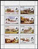 Staffa 1980 London 1980 red opt on Rowland Hill (Mail Coaches) perf,set of 8 values (1p to 40p) unmounted mint