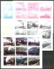 Batum 1998 Steam Locos sheetlet containing 9 values, the set of 5 imperf progressive proofs comprising the 4 basic colours plus all 4-colour composites unmounted mint