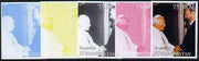 Turkmenistan 1999 The Pope with Fidel Castro from Events & People of the 20th Century, the set of 5 imperf progressive proofs comprising the 4 basic colours plus all 4-colour composites unmounted mint