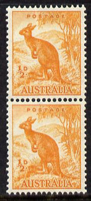 Australia 1948-56 Kangaroo 1/2d coil pair unmounted mint SG 228c