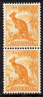 Australia 1948-56 Kangaroo 1/2d coil pair unmounted mint SG 228c